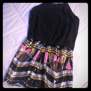 Size large juniors sequin mini dress.